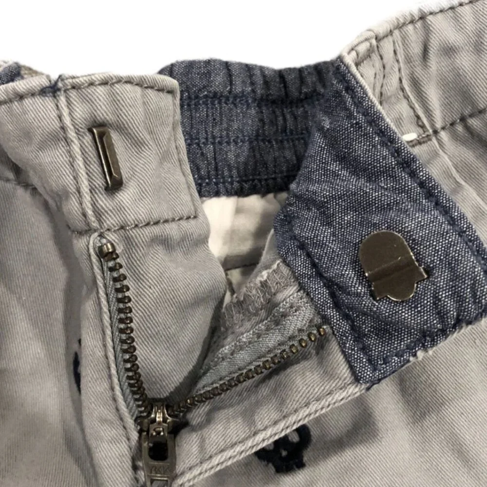 Gymboree 12-18m Embroidered Skull & Anchor Shorts